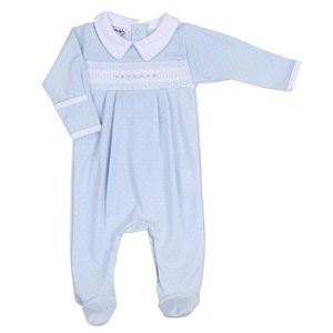 Magnolia Baby Mandy and Mason's Classics Smocked Collared Ruffle Diaper Set